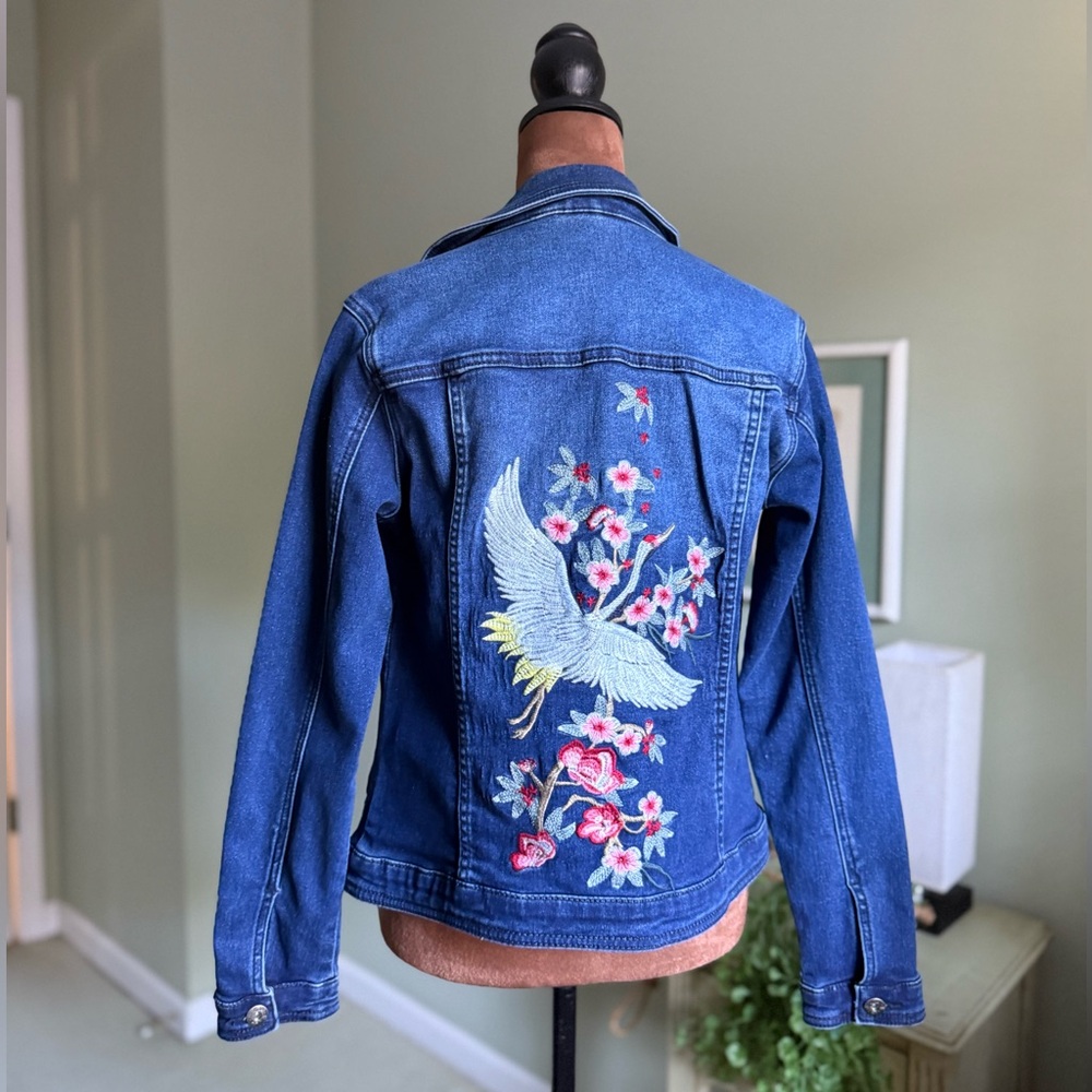 DG2 Blue Soft Cotton Denim Jacket With Back Embroidery